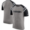 Oakland Raiders Enzyme Shoulder Stripe Raglan T-Shirt Heathered Gray