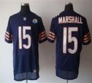 Nike Bears #15 Brandon Marshall Navy Blue With Hall of Fame 50th Patch NFL Elite Jersey