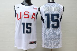 Team USA Basketball #15 Carmelo Anthony White Nike Stitched Jersey