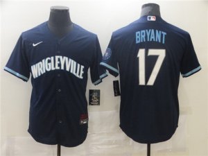 Cubs #17 Kris Bryant Navy 2021 City Connect Cool Base Jersey