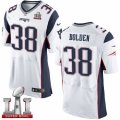 Mens Nike New England Patriots #38 Brandon Bolden Elite White Super Bowl LI 51 NFL Jersey