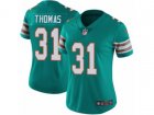 Women Nike Miami Dolphins #31 Michael Thomas Vapor Untouchable Limited Aqua Green Alternate NFL Jersey