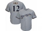 Youth Majestic Milwaukee Brewers #12 Stephen Vogt Authentic Grey Road Cool Base MLB Jersey