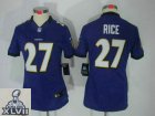 2013 Super Bowl XLVII Women NEW NFL baltimore ravens #27 ray rice purple(new limited)
