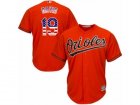 Mens Majestic Baltimore Orioles #19 Chris Davis Authentic Orange USA Flag Fashion MLB Jersey