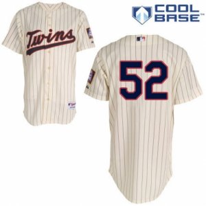 Men\'s Majestic Minnesota Twins #52 Byung-Ho Park Replica Cream Alternate Cool Base MLB Jersey