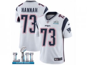 Men Nike New England Patriots #73 John Hannah White Vapor Untouchable Limited Player Super Bowl LII NFL Jersey