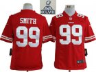 2013 Super Bowl XLVII NEW San Francisco 49ers 99# Smith Red Game NEW nfl jerseys