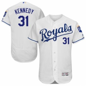 Men\'s Majestic Kansas City Royals #31 Ian Kennedy White Flexbase Authentic Collection MLB Jersey