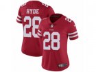 Women Nike San Francisco 49ers #28 Carlos Hyde Vapor Untouchable Limited Red Team Color NFL Jersey