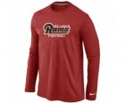 Nike St.Louis Rams Authentic font Long Sleeve T-Shirt Red
