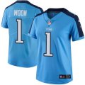 Womens Nike Tennessee Titans #1 Warren Moon Light Blue Stitched NFL Limited Rush Jersey
