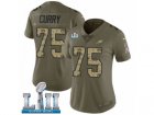 Women Nike Philadelphia Eagles #75 Vinny Curry Limited Olive Camo 2017 Salute to Service Super Bowl LII NFL Jersey