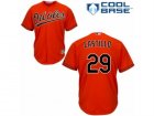 Mens Majestic Baltimore Orioles #29 Welington Castillo Replica Orange Alternate Cool Base MLB Jersey