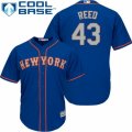 Mens Majestic New York Mets #43 Addison Reed Replica Royal Blue Alternate Road Cool Base MLB Jersey