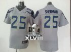Nike Seattle Seahawks #25 Richard Sherman Grey Alternate Super Bowl XLVIII Women Stitched NFL Elite Jersey