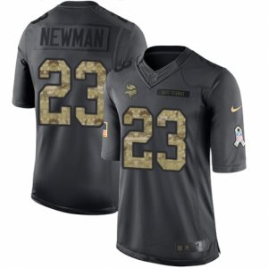 Mens Nike Minnesota Vikings #23 Terence Newman Limited Black 2016 Salute to Service NFL Jersey