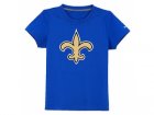nike orleans saints authentic logo youth T-Shirt blue