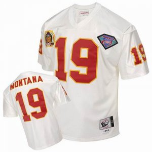 Kansas City Chiefs #19 Joe Montana 1994 Throwback Jersey White