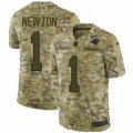 Mens Nike Carolina Panthers #1 Cam Newton Limited Camo 2018 Salute to Service NFL Jersey