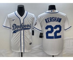 Men\'s Los Angeles Dodgers #22 Clayton Kershaw White Cool Base Stitched Baseball Jersey1