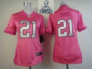 2013 Super Bowl XLVII Women NEW NFL San Francisco 49ers #21 Frank Gore Pink Jerseys(love\'s)