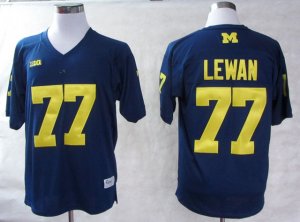 Michigan Wolverines Taylor Lewan # 77 Big Ten Patch College Jerseys Blue
