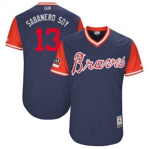 Braves #13 Ronald Acuna Jr. Sabanero Soy Navy 2018 Players\' Weekend Authentic Team Jersey