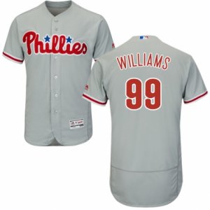 Men\'s Majestic Philadelphia Phillies #99 Mitch Williams Grey Flexbase Authentic Collection MLB Jersey