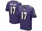 Mens Nike Baltimore Ravens #17 Mike Wallace Elite Purple Team Color NFL Jersey