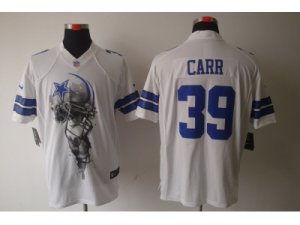 Nike NFL Dallas Cowboys #39 Brandon Carr white Jerseys(Helmet Tri-Blend Limited)