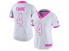 Women Nike Minnesota Vikings #4 Brett Favre Limited White-Pink Rush Fashion NFL Jersey
