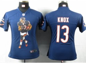 Nike Women Chicago Bears #13 Knox Blue Portrait Fashion Game Jersey