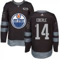 Mens Edmonton Oilers #14 Jordan Eberle Black 1917-2017 100th Anniversary Stitched NHL Jersey
