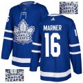 Men Maple Leafs #16 Mitch Marner Blue Glittery Edition Adidas Jersey
