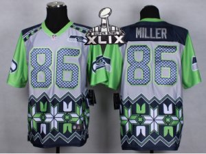 2015 Super Bowl XLIX Nike Seattle Seahawks #86 Zach Miller Jerseys(Style Noble Fashion Elite)