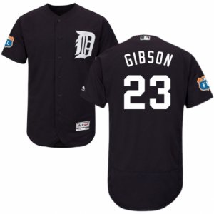 Men\'s Majestic Detroit Tigers #23 Kirk Gibson Navy Blue Flexbase Authentic Collection MLB Jersey