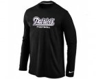 Nike New England Patriots Authentic font Long Sleeve T-Shirt Black