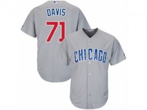 Mens Majestic Chicago Cubs #71 Wade Davis Replica Grey Road Cool Base MLB Jersey