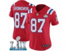 Women Nike New England Patriots #87 Rob Gronkowski Red Alternate Vapor Untouchable Limited Player Super Bowl LII NFL Jersey
