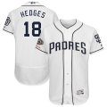 Padres #18 Austin Hedges White 50th Anniversary and 150th Patch FlexBase Jersey