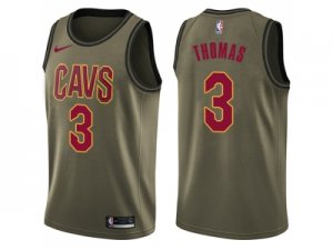 Men Nike Cleveland Cavaliers #3 Isaiah Thomas Green Salute to Service NBA Swingman Jersey