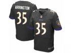 Mens Nike Baltimore Ravens #35 Kyle Arrington Elite Black Alternate NFL Jersey