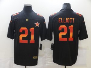 Nike Cowboys #21 Ezekiel Elliott Black Colorful Fashion Limited Jersey