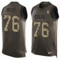 Mens Nike Indianapolis Colts #76 Joe Reitz Limited Green Salute to Service Tank Top NFL Jersey