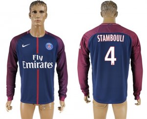 2017-18 Paris Saint-Germain 4 STAMBOULI Home Long Sleeve Thailand Soccer Jersey