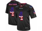 Mens Nike Houston Texans #4 Deshaun Watson Elite Black USA Flag Fashion NFL Jersey