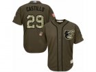 Mens Majestic Baltimore Orioles #29 Welington Castillo Authentic Green Salute to Service MLB Jersey