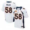 Nike Broncos #58 Von Miller White With C Patch Elite Jersey