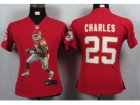 Nike Womens Kansas City Chiefs #25 Charles Red Portrait Fashion Game Jerseys